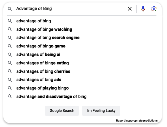 Advantage of Bing in SEO